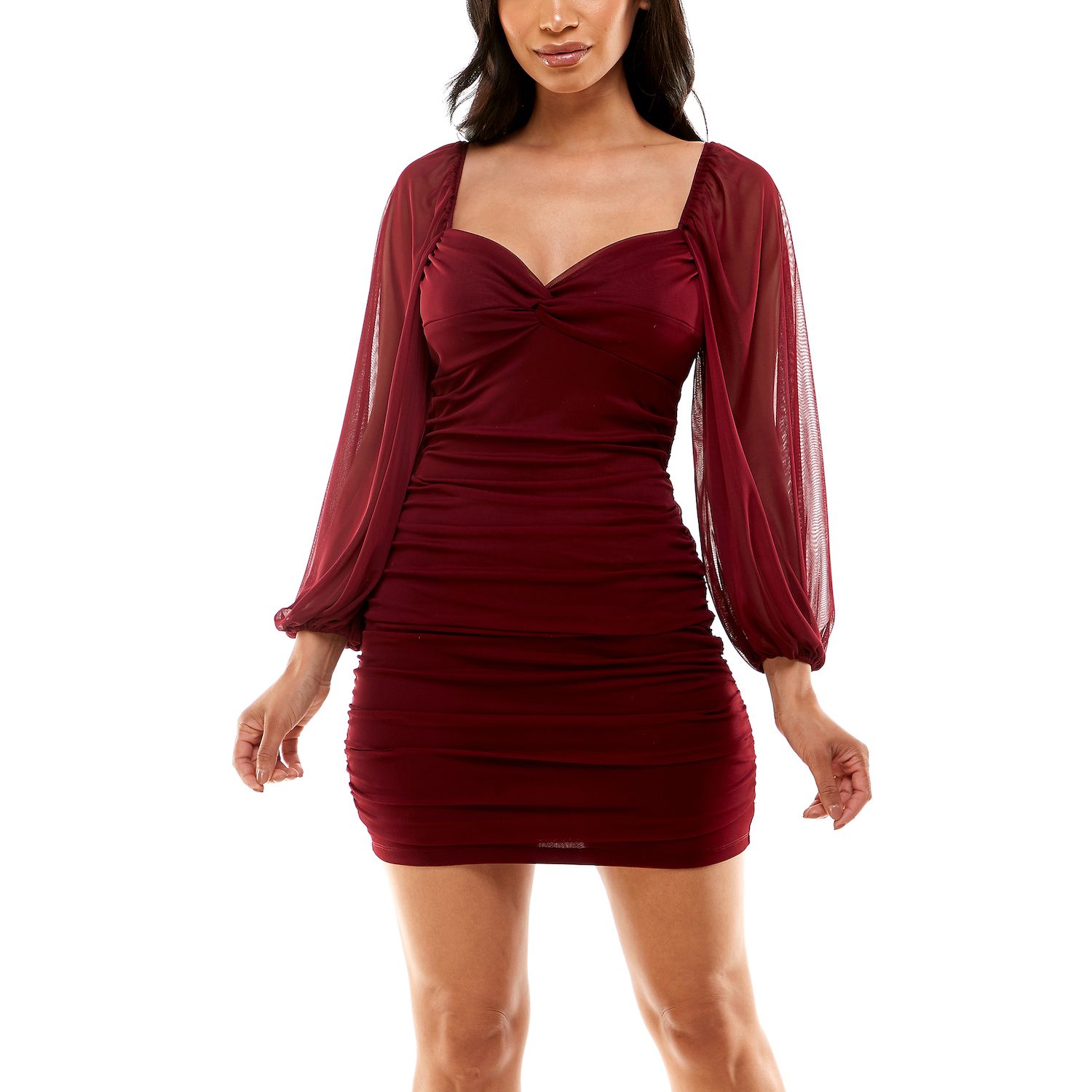 ruched bodycon dress